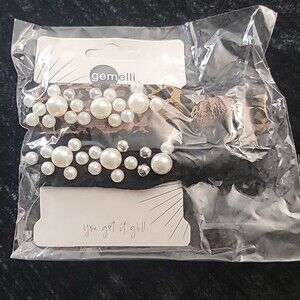Gemelli Pearls Stud Hair Tie hair-tie set pearl accent fashion bold accessory